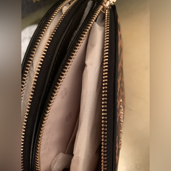 NWT Kate Spade Spencer Leopard Double-Zip Crossbody Purse - Picture 10 of 12